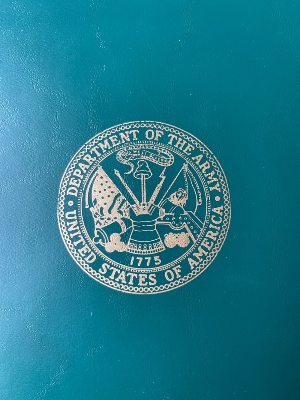 United States Army Embossed Gold Seal Presentation Padded Green Folder Bundle